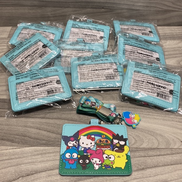 Loungefly Hello Kitty Sanrio Rainbow Group Lanyard with Cardholder - Picture 4 of 5